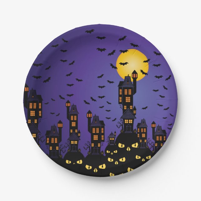 Prato De Papel Placa de vila assombrada (Frente)