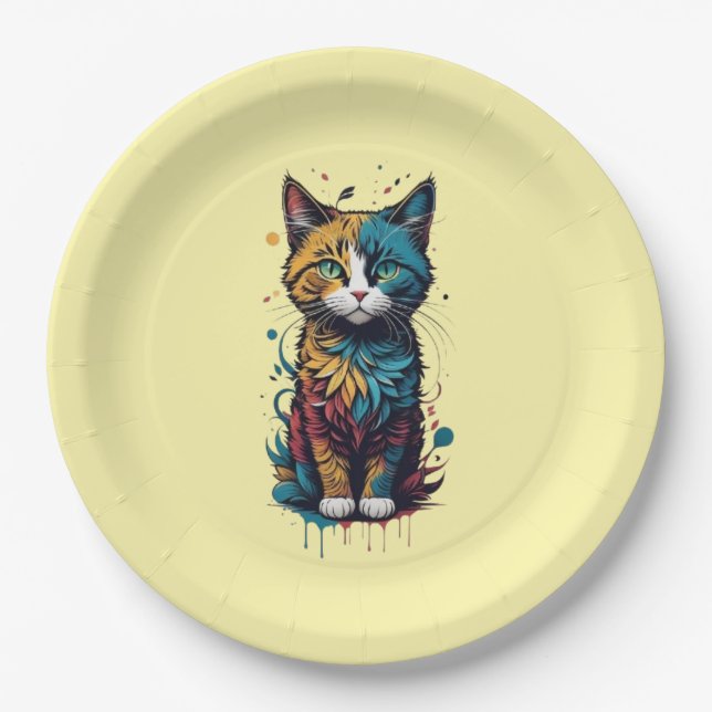 Prato De Papel placa do chá de fraldas (Frente)