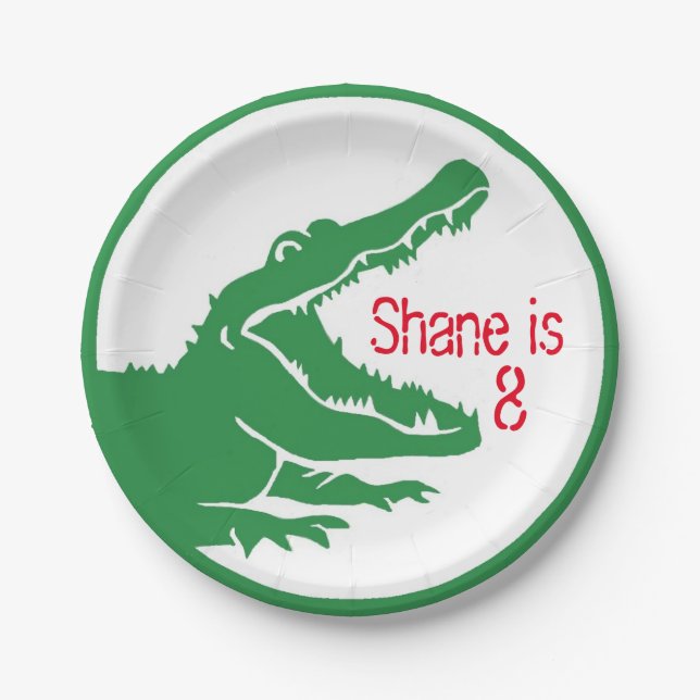 Prato De Papel Placa do costume do jacaré (Frente)