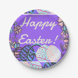 Prato De Papel Placa do felz pascoa