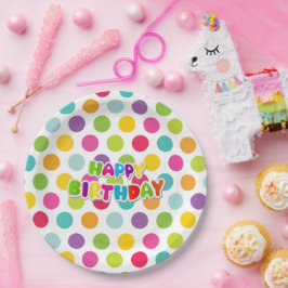 Prato De Papel Placa do Partido Polka Vibrante