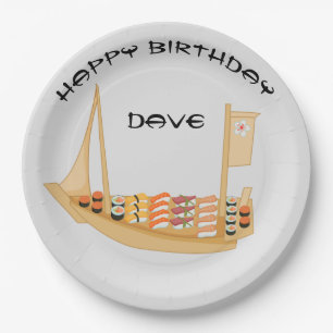 Prato De Papel Placa do Partido Sushi