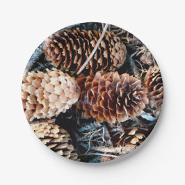 Prato De Papel Placa do Pine Cone