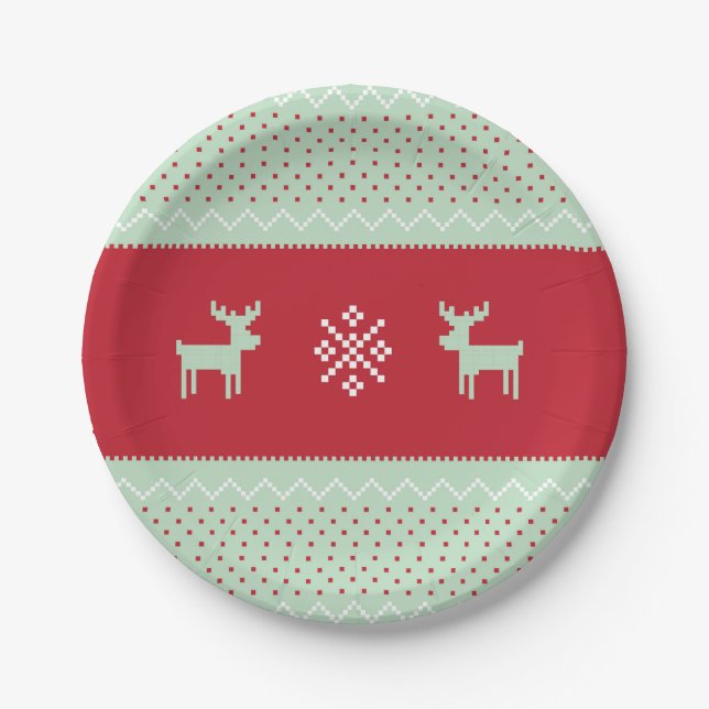 Prato De Papel Placa do tempo da camisola da hortelã (Frente)