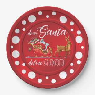 Prato De Papel Placa engraçada do design do Natal