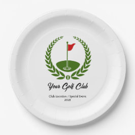 Prato De Papel Placa especial de evento do clube de golf -