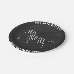 Prato De Papel placa feita sob encomenda do partido da zebra