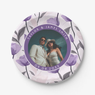 Prato De Papel Placa Floral Elegante Tulip Para Casamento Simples