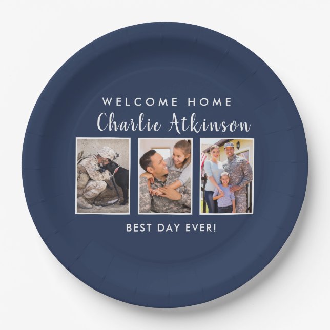 Prato De Papel Placa fotográfica de festa surpresa (Frente)