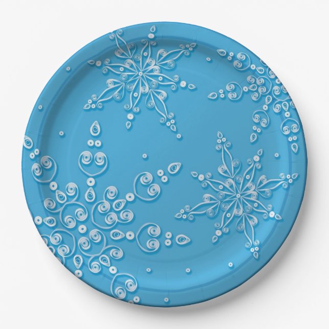 Prato De Papel Placa Jante de Flocos de Neve (Frente)