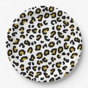 Prato De Papel Placa Leopardo