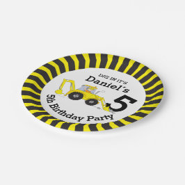 Prato De Papel Placa personalizada de 5 de aniversário para rapaz