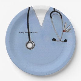 Prato De Papel Placa personalizada de papel para enfermeiro