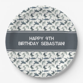 Prato De Papel Placa personalizada de papel para tubarão | Tubarõ