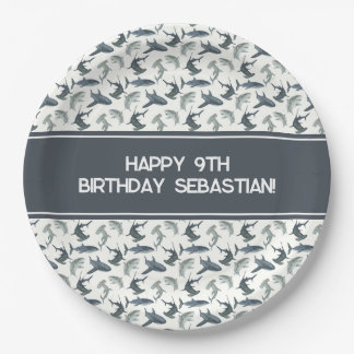 Prato De Papel Placa personalizada de papel para tubarão | Tubarõ