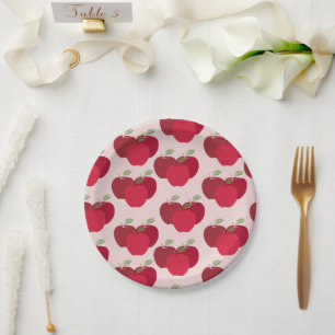 Prato De Papel Placa redonda de 7" com padrão Apple para Partidos