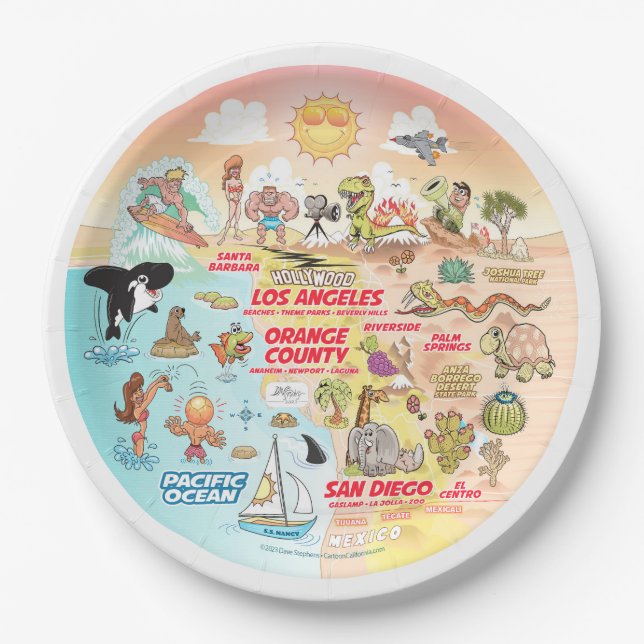 Prato De Papel Placa Sunset SoCal (Frente)