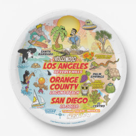 Prato De Papel Placa Sunset SoCal