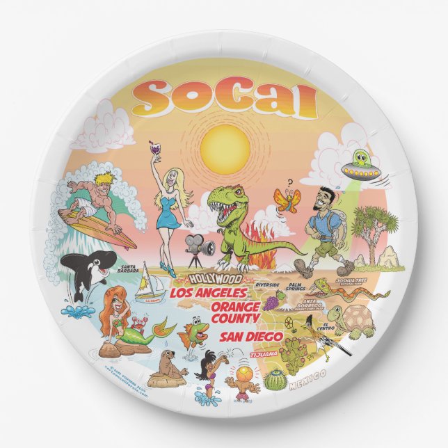 Prato De Papel Placa Sunset SoCal (Frente)