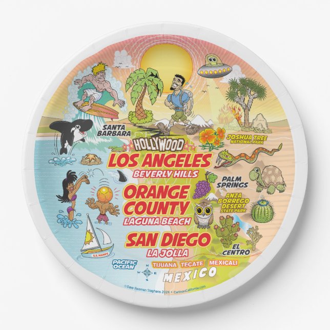 Prato De Papel Placa Sunset SoCal (Frente)