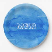 Placa superior de aquarela azul