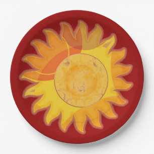Prato De Papel Placa Vermelha Sunshine