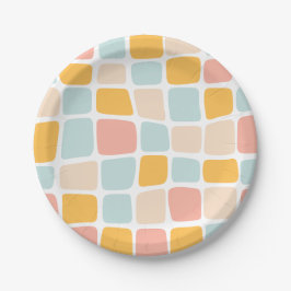 Prato De Papel Placas Coloridas do Partido Wavy Cobblestone