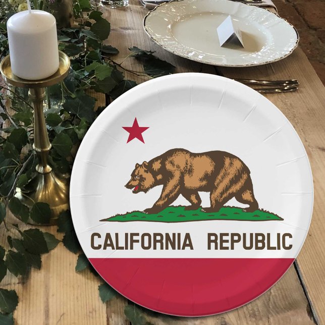 Prato De Papel Placas da California Flag, festa, esportes, Califó (Criador carregado)