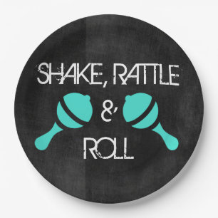 Prato De Papel Placas da estrela do rock