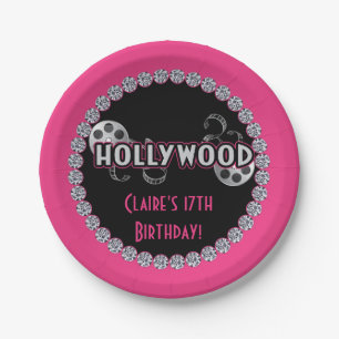 Prato De Papel Placas da festa de aniversário de Hollywood
