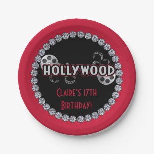 Prato De Papel Placas da festa de aniversário de Hollywood