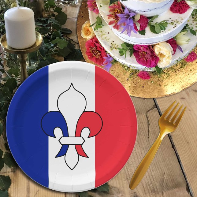 Prato De Papel Placas da França, Lilly, patriotas, Bandeira Franc (Criador carregado)