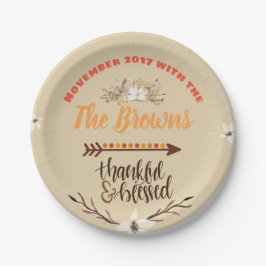 Prato De Papel Placas de Ação de Graças Personalizadas