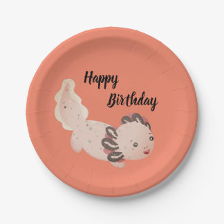 Prato De Papel Placas de Aniversário Axolotl