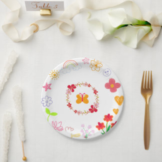 Prato De Papel Placas de Aniversário de criança Roxo Amarelo