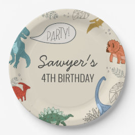 Prato De Papel Placas de Aniversário do Dinossaur