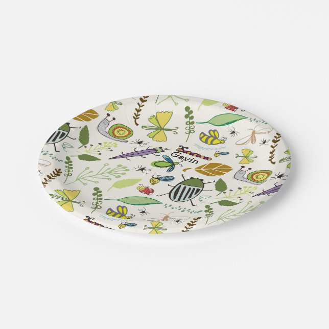 Prato De Papel Placas de Aniversário do inseto Personalizadas