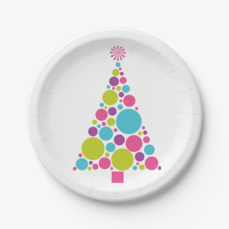 Prato De Papel Placas De Árvore De Natal