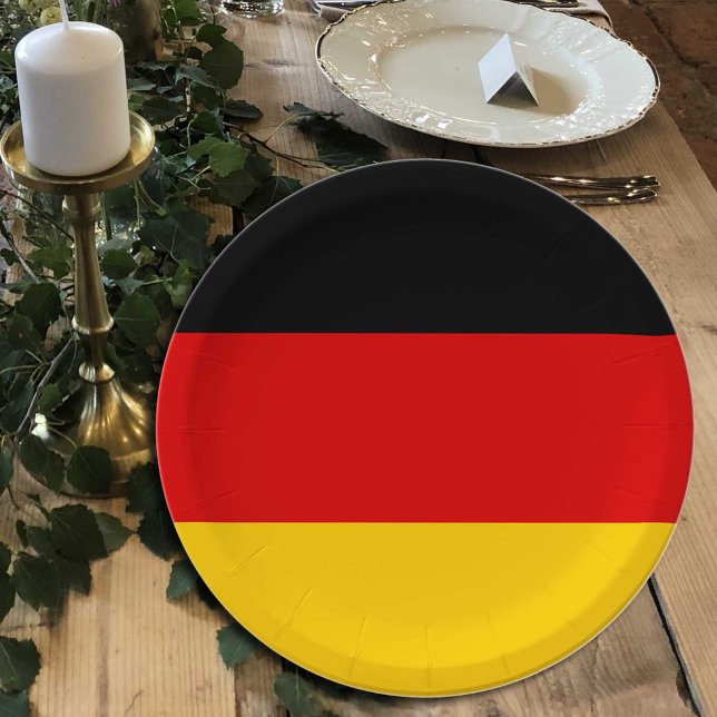 Prato De Papel Placas de bandeira alemãs, festa, esportes, Aleman (Criador carregado)