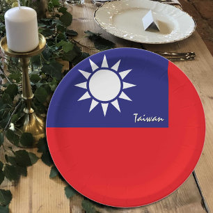 Prato De Papel Placas de bandeira de Taiwan, festa, esportes, Tai