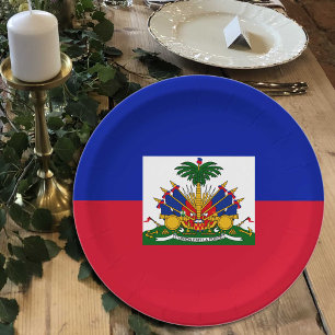 Prato De Papel Placas de bandeira do Haiti, festa, esportes, Hait