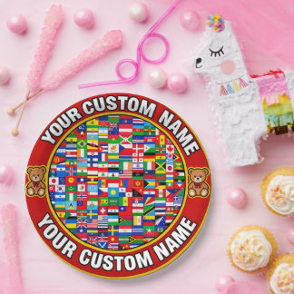 Prato De Papel Placas de Bandeiras, Placas Personalizadas Elegant