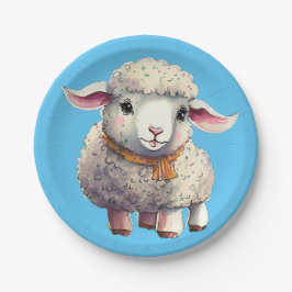 Prato De Papel Placas de carneiro para crianças, Placa redonda de