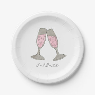 Prato De Papel Placas de Casamento de Chá de panela de Champanhe