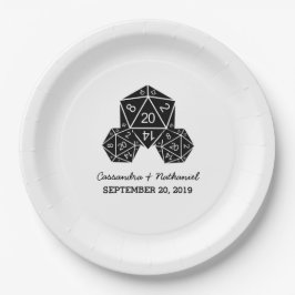 Prato De Papel Placas De Casamento De Dice Ebony D20