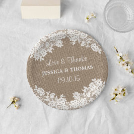 Prato De Papel Placas de Casamento de Ruptura e Luz Branca