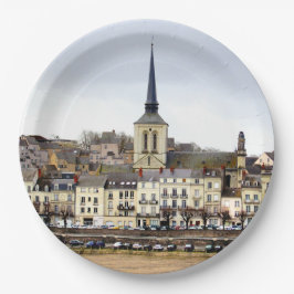 Prato De Papel Placas de Cena do Rio Saumur