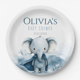 Prato De Papel Placas de Chá de fraldas de Elefante Azul
