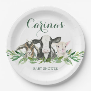Prato De Papel Placas de Chá de fraldas de fazenda verde de boi
