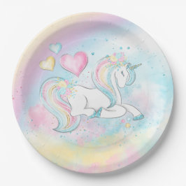 Prato De Papel Placas de Chá de fraldas do Unicorn